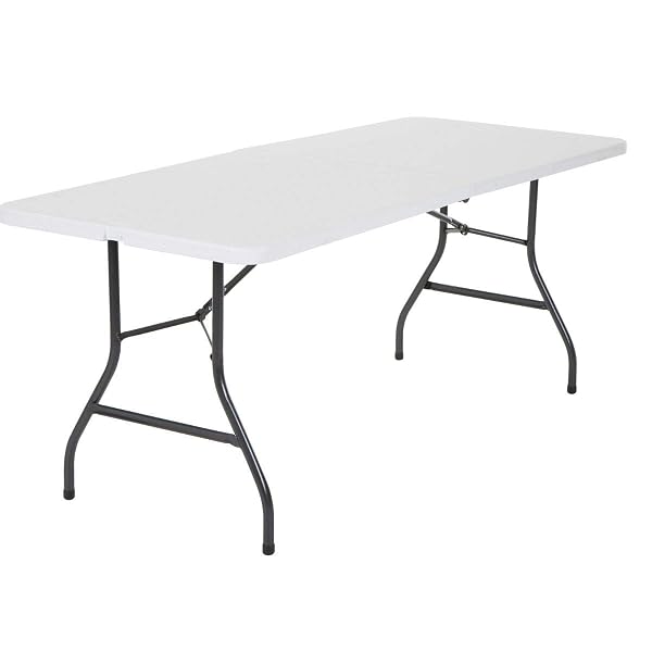 COSCO 6 FOOT CENTERFOLD FOLDING TABLE, WHITE
