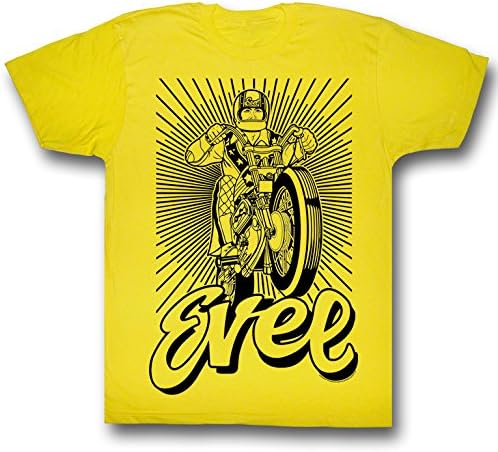 Evel Knievel Shirt Black and Yellow Adult Yellow Tee T-shirt (Medium)