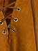 Persun Women Khaki Suedette Lace Up Front Tasseled Poncho Cape Coat, Brown, onesize