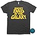Best Dad in The Galaxy T-Shirt, for Dad & Sticker. Large (Charcoal)
