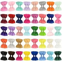 ALinmo 80pcs Baby Girls Clips 2.75" Grosgrain Boutique Solid Color Ribbon Hair Bows Clips for Baby Girls Teens Infants Kids Toddlers Children Set of 40 Colors in Pairs