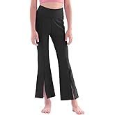 Girls Flare Leggings Split Hem Elastic Yoga Kids Casual Bell Bottoms Pants