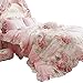 FADFAY Home Textile Pink Rose Floral Print Duvet Cover Bedding Set for Girls 4 Pieces King Size