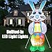 iGeeKid 12 Ft Tall Easter Bunny Inflatables Easter Outdoor Decorations Blow Up LED Lighted Easter Bunny with Eggs and Basket Easter Airblown Decoration Indoor Outdoor Holiday Yard Lawn Decor
