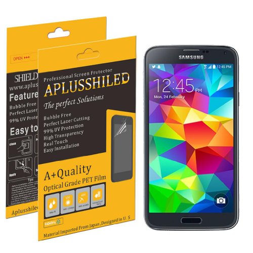 Aplusshield 2014 Premium Ultra Clear Anti Scratch / Bubble Screen Protector Film For Samsung Galaxy S5 S V I9600 [6-PACK] + Lifetime Replacements Warranty (AT&amp;T, Verizon, Sprint, T-mobile, All Carriers)- Retail Packaging