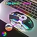 Rechargeable 2.4G Wireless Gaming Mice with USB Receiver and RGB Colors Backlit for Laptop,Computer PC and MacBook (600 Mah Lithium Battery)- Blackthumb 1