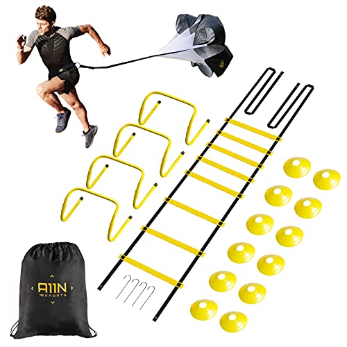 A11N Speed & Agility Training Combo Set Includes 4 Adjustable Agility