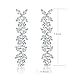 IncatonLeaf Clover Round Crystal Wedding Earrings Best Birthday Christmas Gifts for Women, Silver