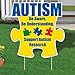 VictoryStore Yard Sign Outdoor Lawn Decorations - Autism Awareness Yard Sign Puzzle Piece 21 inches X 21.5 inches Includes 2 EZ Stakes