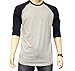 Men's Plain Athletic 3/4 Sleeve Baseball Sports T-Shirt Raglan Shirt S-XL Team Jersey Gray Navy L
