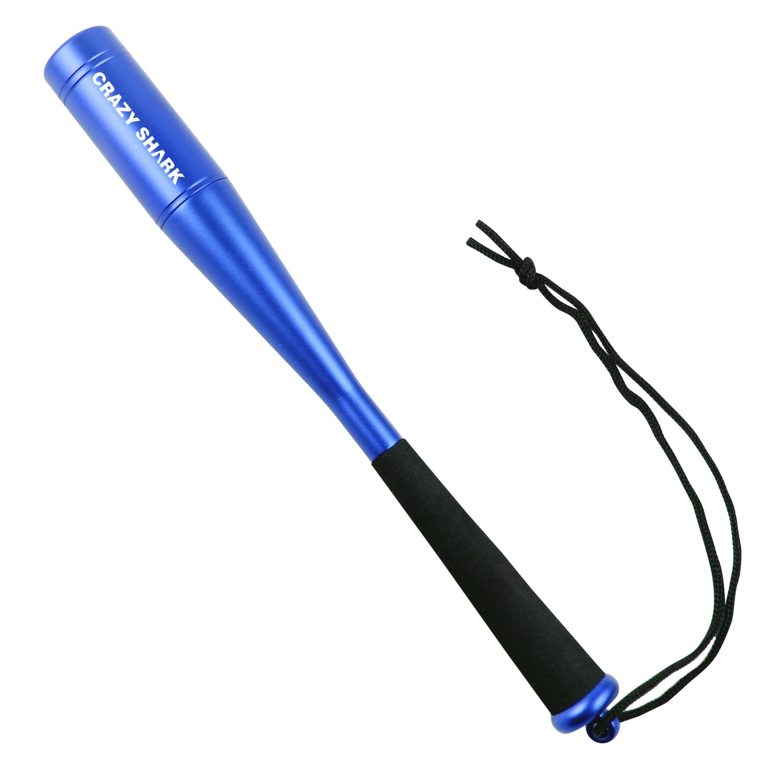 CRAZY SHARK Fishing Priest, Fishing Bat, Aluminum Alloy Fish Knock Tool with Foam Handle and Lanyard, 25cm (Blue)