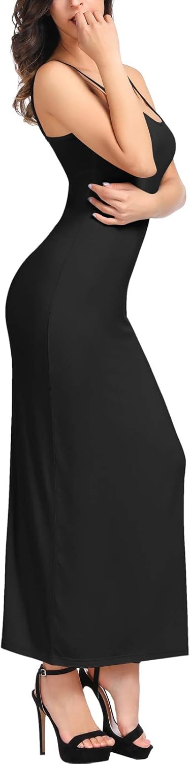 Kate Kasin Women Adjustable Spaghetti Underwear Cami Full Slip Maxi Dress at  Women’s Clothing store