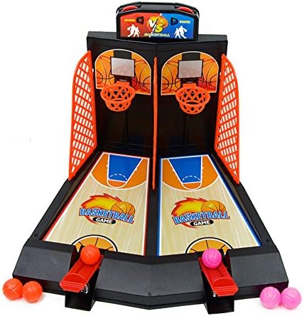 DALAZ Kids Ejection Toys Mini Plastic Basketball Shooting Games Catapult Shoot Basketball Intelligence Table Board Pinball Game For Kids