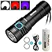 Wurkkos Handheld Flashlight, Rechargeable Home Flashlight Torch High 90 CRI, Portable Flashlight with Red Light/UV Blacklight, Waterproof Outdoor Flashlight Included 26650 Battery