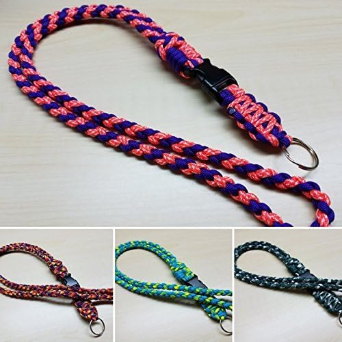 ID badge paracord lanyard with buckle &amp; keyring - Choose your color - ready to ship - name tag - keychain - USA Handmade