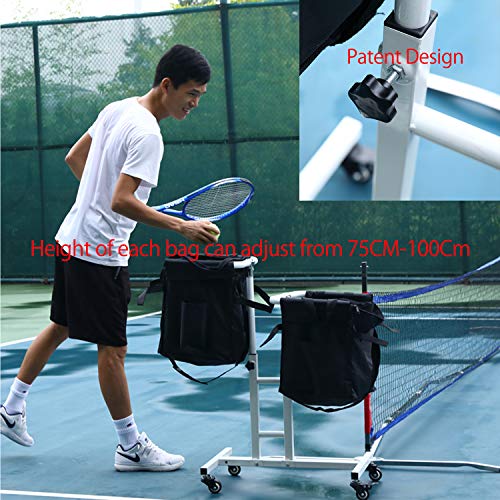 image for NAKOBO 280 Tennis Ball Hopper Basket Portable and Moveable Teaching an