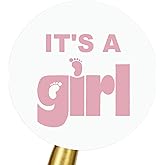 120 pcs Pink It's A Girl Baby Girl Shower Stickers, Gender Reveal Party Stickers, Round 1.6 Inch Girl Baby Shower Favor Sealing Decor