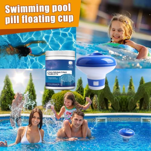 Chlorine Tablets for Pool, Swimming Pool Chlorine Dispenser Cleaning Kit,Purifier Tablets,Clean Slow Dissolving Chlorine Tabs, Prevents Bacteria & Algae(large tablet)