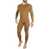M-Tac Men’s Thermal Underwear Set – Military Fleece Lined Base Layer Top & Bottom, Tactical Cold Weather Gear in Coyote Brown
