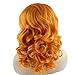 Mxangel Medium Long Wavy Heat Friendly Fiber Orange Lace front Cosplay Wig
