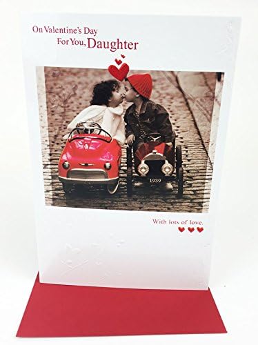 Valentinstag Grusskarte Fur Sie Tochter Von Dad Mum Happy Valentinstag Amazon De Burobedarf Schreibwaren