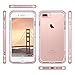ULAK Compatible with iPhone 8 Plus/iPhone 7 Plus Case Clear, Slim Fit Shockproof Bumper PC Frame TPU Back, Proffesional Protective Case Cover for Apple iPhone 7 Plus/8 Plus 5.5 inch, Rose Gold Frame