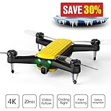 Geniusidea Follow Drone-Portable Quadcopter Drone with 4K HD Video Camera and GPS Positioning System Remote Controlled by iOS or Android G-IDEA APP