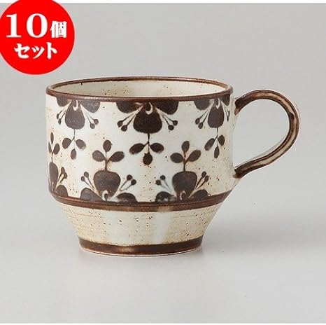 Amazon Co Jp 10個セットローズマリー カフェマグ ブラウン 12 X 8 7 X 7 6cm カフェスタイル カフェ レストラン 洋食器 飲食店 業務用 シンプル かわいい ホーム キッチン