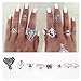 XILALU 8PCS/Set Bohemian Elephant Midi Ring Set Steampunk Turquoise Knuckle Rings