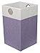 BIRDROCK HOME Folding Cloth Laundry Hamper with Handles - Dirty Clothes Sorter - Easy Storage - Collapsible - Purple and White