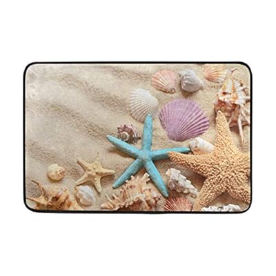 Glaphy Beach Seashells Starfishes Door Mats Non-Slip Doormat Absorbent Area Rugs Home Front Door Bathroom Indoor Decor… 51xpqLVQbeL