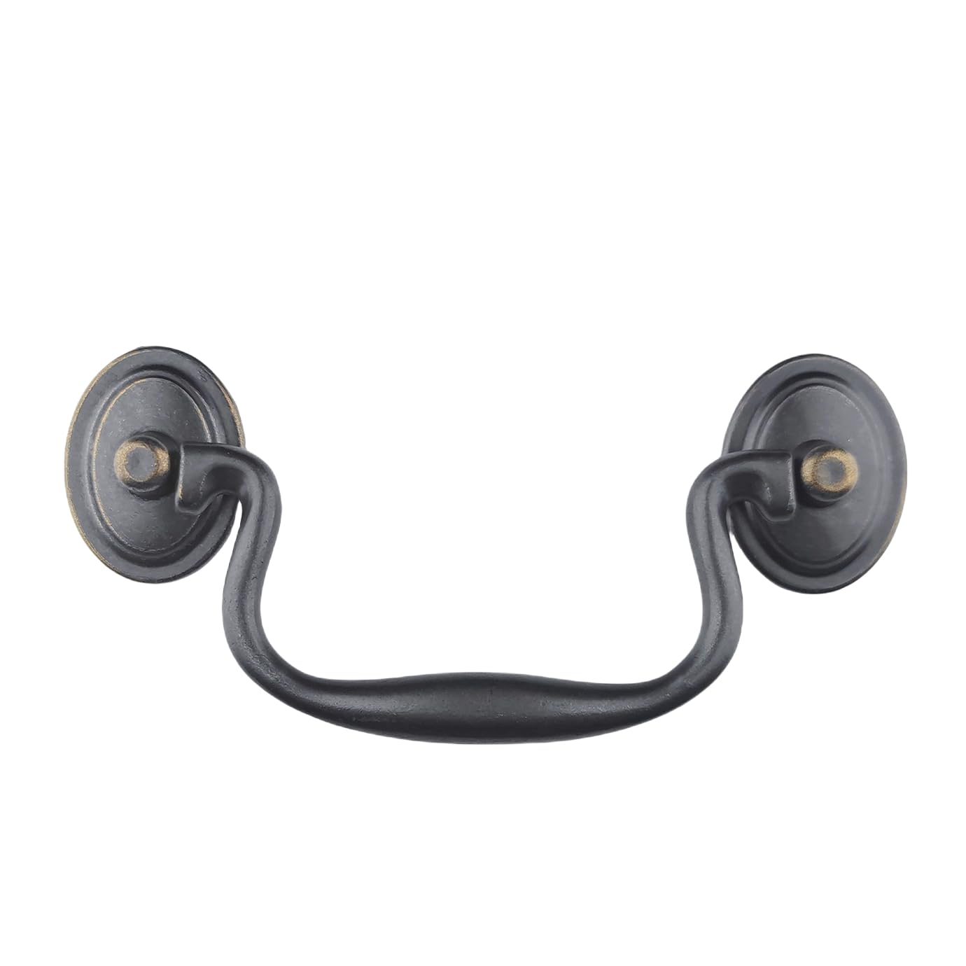 Photo 1 of MuDuJia 4-Pack 4" Hole Centers Antique Iron Black Drawer Dresser Pulls Handles Droop Bail Pulls for Kitchen Cabinet Doors Furniture Hardware C-C:102mm (Antique Black,4)