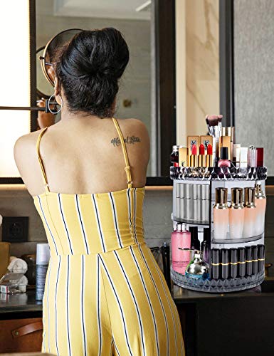 DreamGenius Makeup Organizer, 360° Rotating Adjustable Carousel Storage for Cosmetics, Toiletries, and More - Great for Vanity, Bathroom, Bedroom, Closet, Kitchen - Thumbnail 5