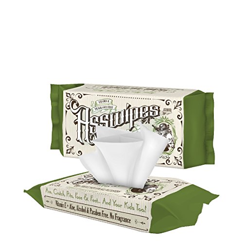 ASSWIPES Flushable Cleaning Hygiene Wipes with Aloe and Vitamin E! Made for Bathroom, Body, Baby, Feet and Face! Alcohol, Paraben, and Fragrance Free for Sensitive Skin! (2 Pack)