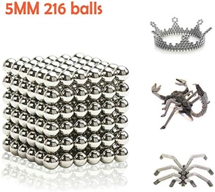 Greenroledulfcc Magnetic Sculpture Toy, 5MM 216 Pieces Magical Balls Fidget Toy for Intelligence Development, Office Stress Relief and DIY Decoration