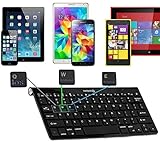 Navitech Black Wireless Bluetooth Multi OS Keyboard Compatible With All Android / Windows & IOS Tablets Including The Fire HD 10 Tablet with Alexa Hands-Free