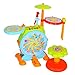 Huile 666 Electric Toy Jazz Drum Set for Kids Musical Instrument Playset with Microphone and Chair, Green