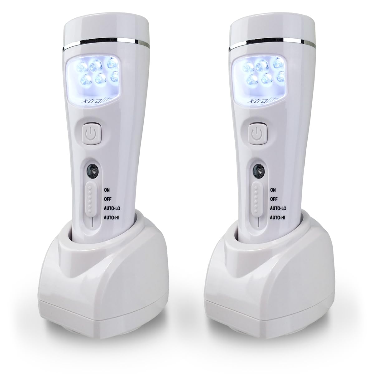 Xtralite NiteSafe Maxi Rechargeable Night Light - 4 Function LED Nightlight, Power Failure Light, Torch and Work Light - Twin Value Bundle