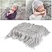 OULII Baby Photo Props Soft Fur Quilt Photographic Mat DIY Newborn Baby Photography Wrap-BAby Photo Props Favors (Light Grey)