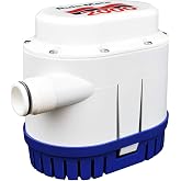 Rule RM2000A, Auto Bilge Pump 1500/2000 GPH, 12V/24V | Sensor-Eco-Friendly Field Effect - Reliable High-Capacity Pumping for Boats-Smart Safety Features - Ideal for Dry Bilge