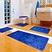 5 Piece Bathroom Rugs Set - Soft Non Slip Memory Foam Large Bathroom Mats - Perfect Combination of Luxury and Comfort - Blue Dolphins