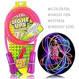 Jump Rope Kids, Kids Led Light Up Jump Rope Chinese Jump Rope Skipping Glow in Dark Flashing Color Change 7 Foot Cable Pink Gift for Girls Kids Mom Wife Best Birthday Holiday Gifts