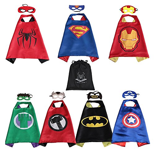 Kiddo Care Superhero costumes, 6 capes , Masks and Satin
