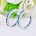 Bamos Jewelry 19 MM Artificial Blue Opal White Gold Christmas Best Friend Party Girls and Womens Hoop Stud Earrings