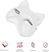 STOBOK 10Pcs White Paper Masks Unpainted Cat Half Blank for DIY Craft Party view 8