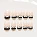 Yean 24Pcs/Set Bridal False Nails Set Full Cover Short Square French Nude Pink and Black Fake Nail Tips with Design Press on Nails with Glue and Adhesive Tab for Women and Girls