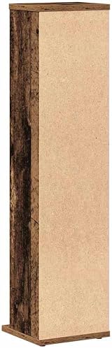 vidaXL CD Cabinet Old Wood 21x20x88 cm Engineered Wood Storage Shelf view 6