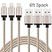 Cordify 3Pack 6FT Nylon Braided iPhone 8 Pin Lightning Sync and Charging Cable Compatible with iPhone 7/7 Plus/6/6s/6s Plus/6 Plus/5s/5c/5/SE, iPad Pro, Air 2, iPad mini 4 3 2, iPod Nano/Touch