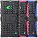Fosmon [Rugged] Nokia Lumia 735 Case - HYBO-Ragged Heavy Duty Hybrid Protective Cover with Kickstand (Black)