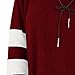 HUHHRRY Women Cotton Knitted Long Sleeve Lightweight Tunic Sweatshirt Tops Wine Red XX-Large